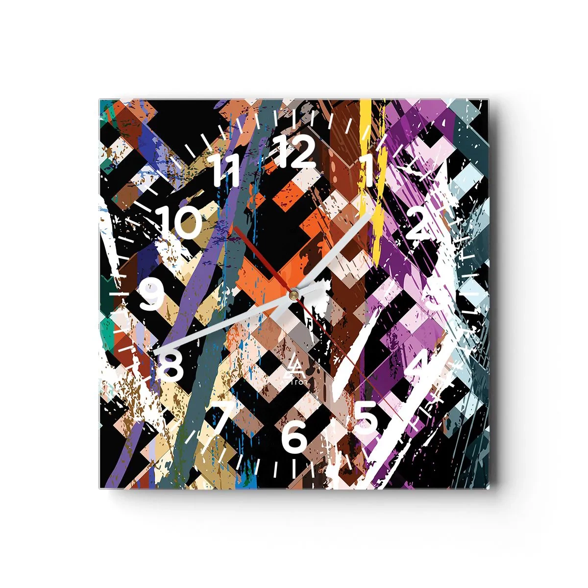 Relógio de parede - Relógio em vidro - Ao quadrado - 40x40 cm