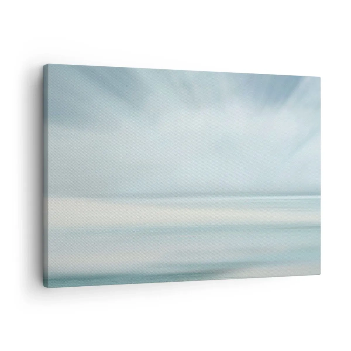 Quadro em tela - Uma paisagem minimalista em delicados tons de azul - 70x50cm - Paz ao horizonte - Decoração de parede moderna para a sala de estar e quarto ARTTOR