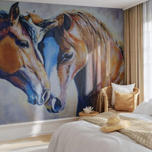 Papel de Parede Premium Sand - Isso é amizade? Isso é amor? - Abstração, Cavalos, Natureza - 150x105 cm