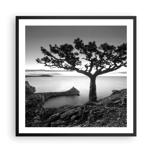 Pôster com moldura preta - Paz até ao horizonte - 60x60 cm