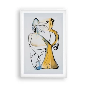 Pôster em moldura branca - Abstração de vidro - 61x91 cm