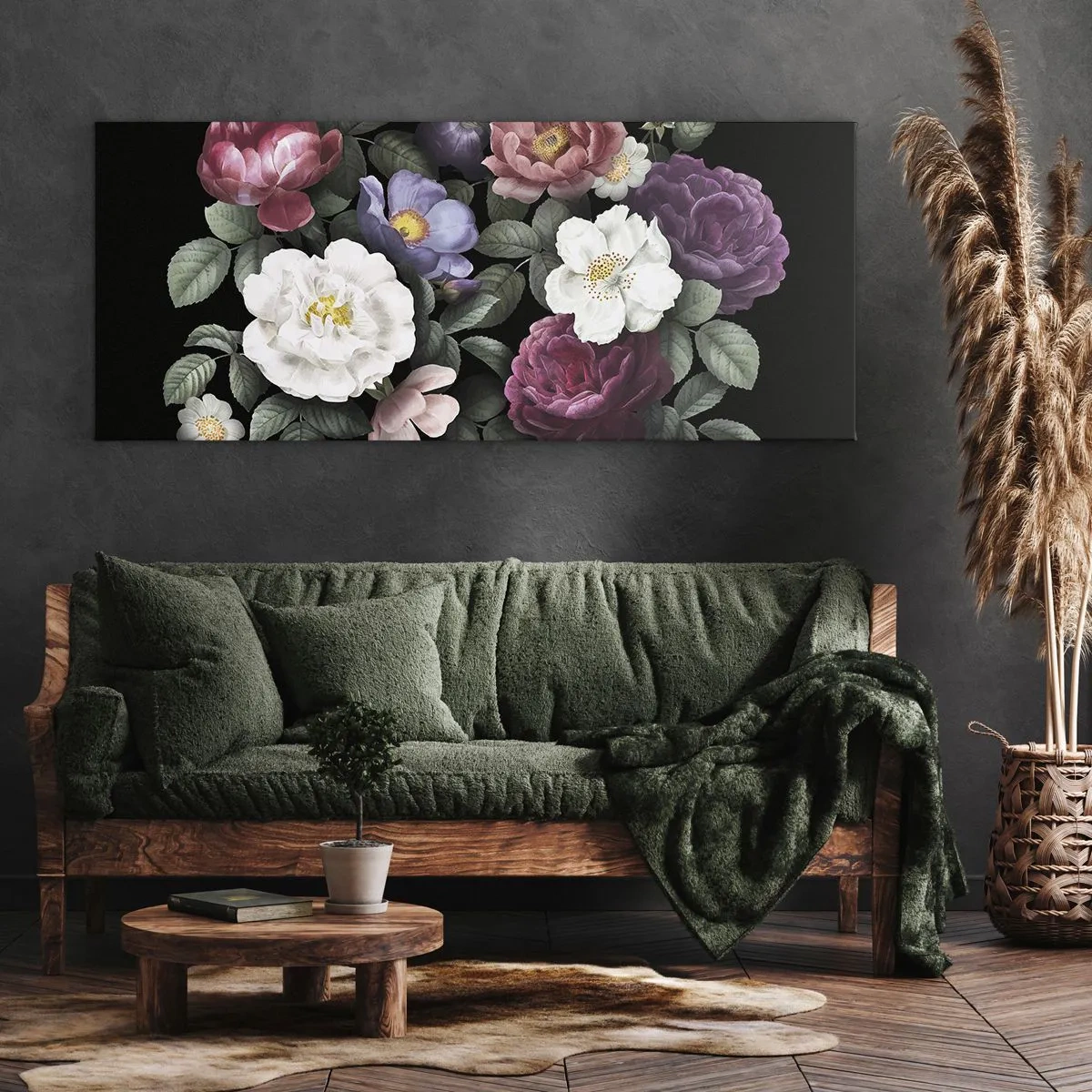 Quadro em tela - Do jardim inglês - 100x40 cm