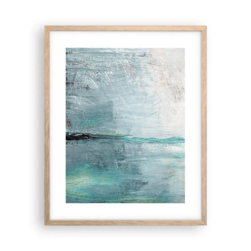 Pôster com moldura de carvalho claro - Horizontalmente em azul - 40x50 cm