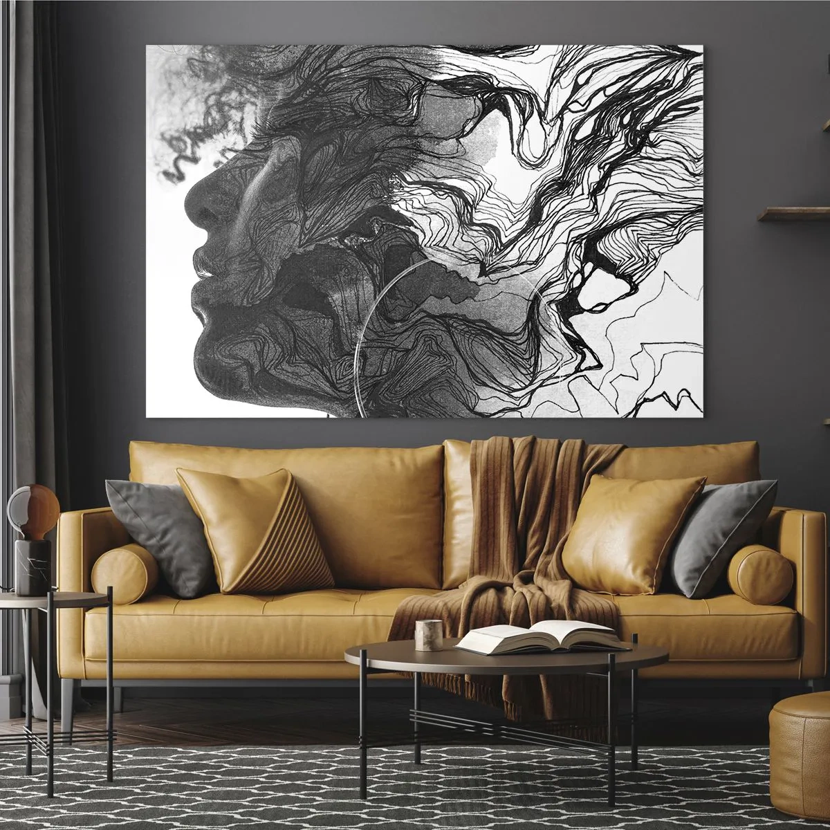 Quadro em vidro - Entrelaçados em sonhos - 100x70 cm