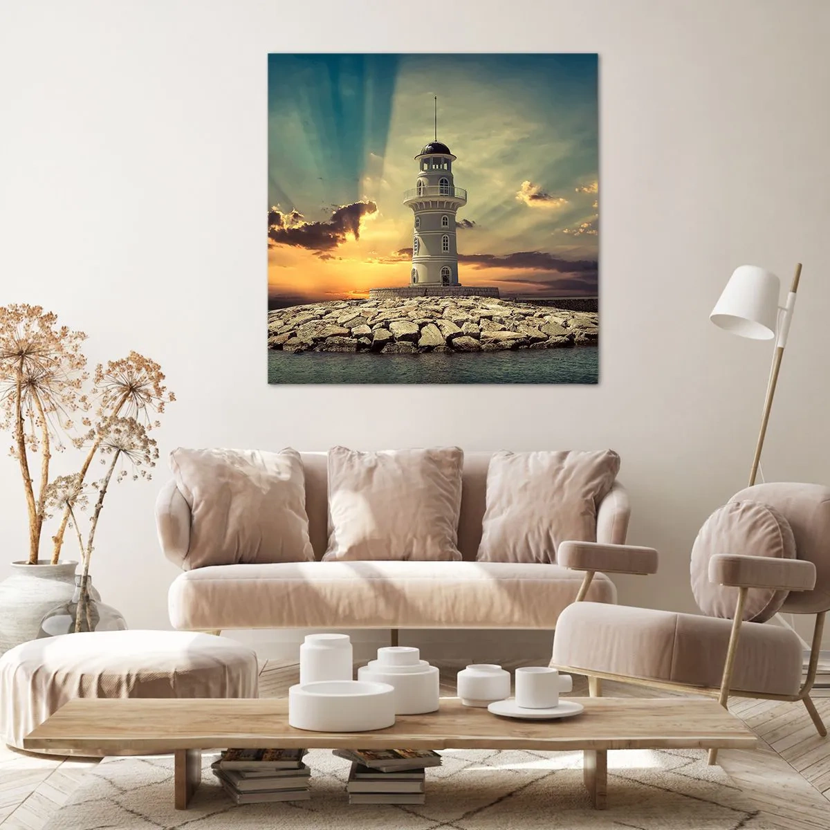 Quadro em tela - Luz - Bondade - Beleza - 60x60 cm