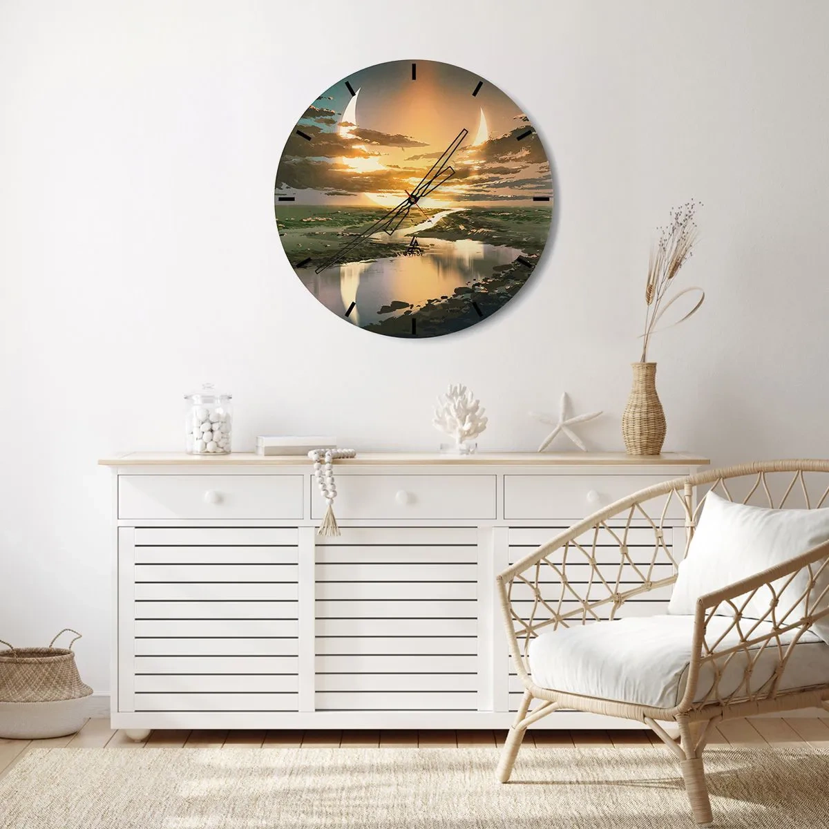 Relógio de parede - Relógio em vidro - Algures numa galáxia muito, muito distante - 40x40 cm