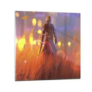 Quadro em vidro - Cavaleiro errante - 40x40 cm