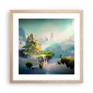 Pôster com moldura de carvalho claro - Meio do céu - as ilhas felizes - 40x40 cm