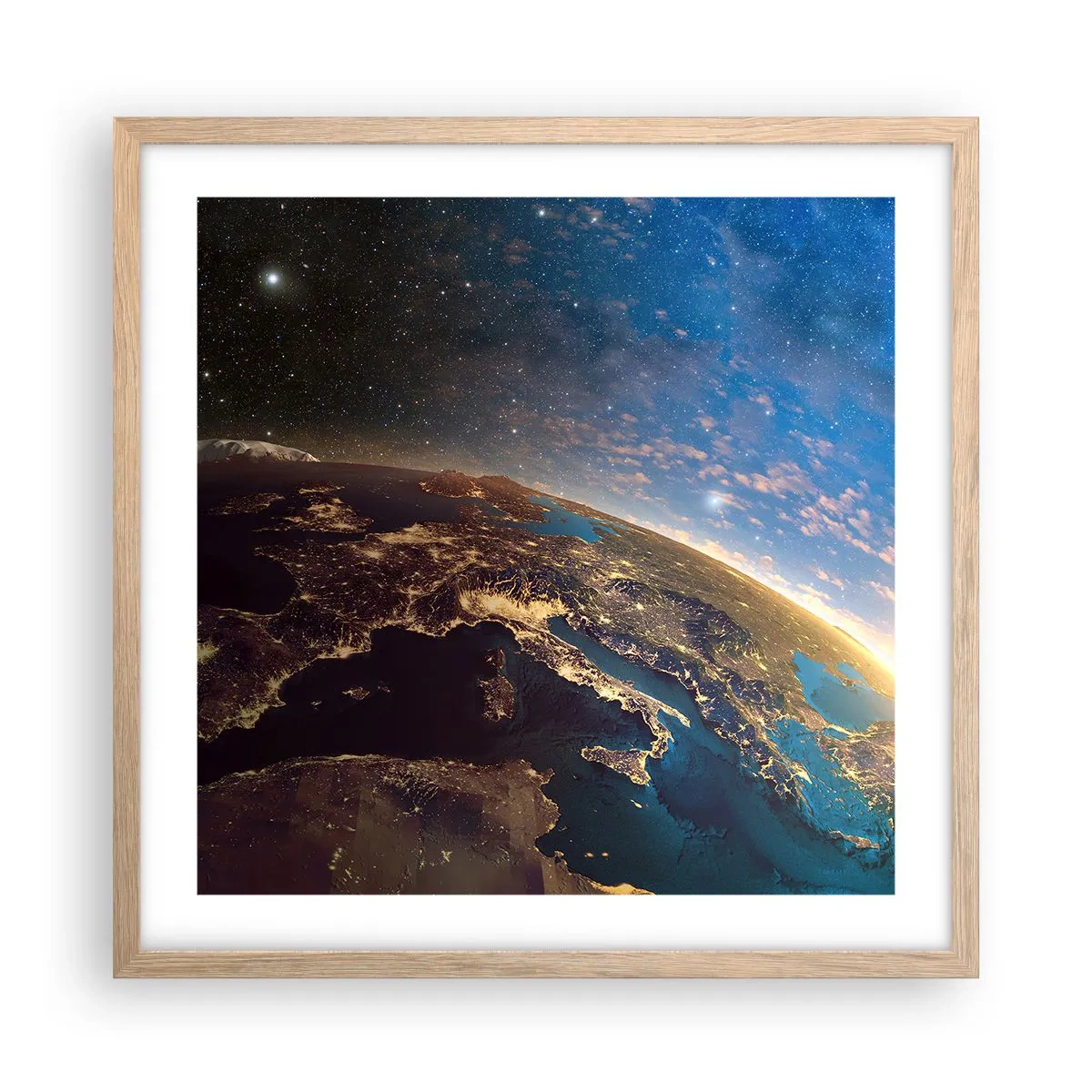 Pôster com moldura de carvalho claro - Vamos olhar para nós mesmos à distância - 50x50 cm