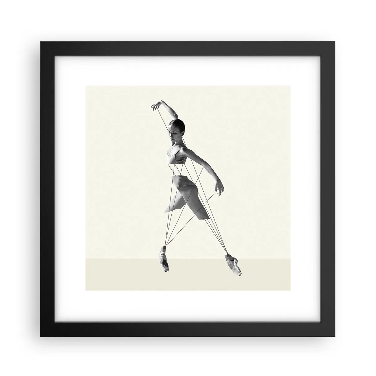 Pôster com moldura preta - No teatro do mundo - 30x30 cm