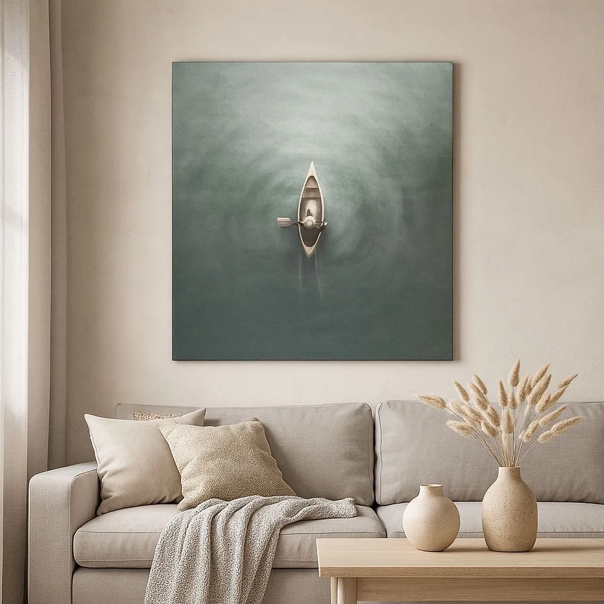 Quadro em tela - Através do lago da lua - 30x30 cm