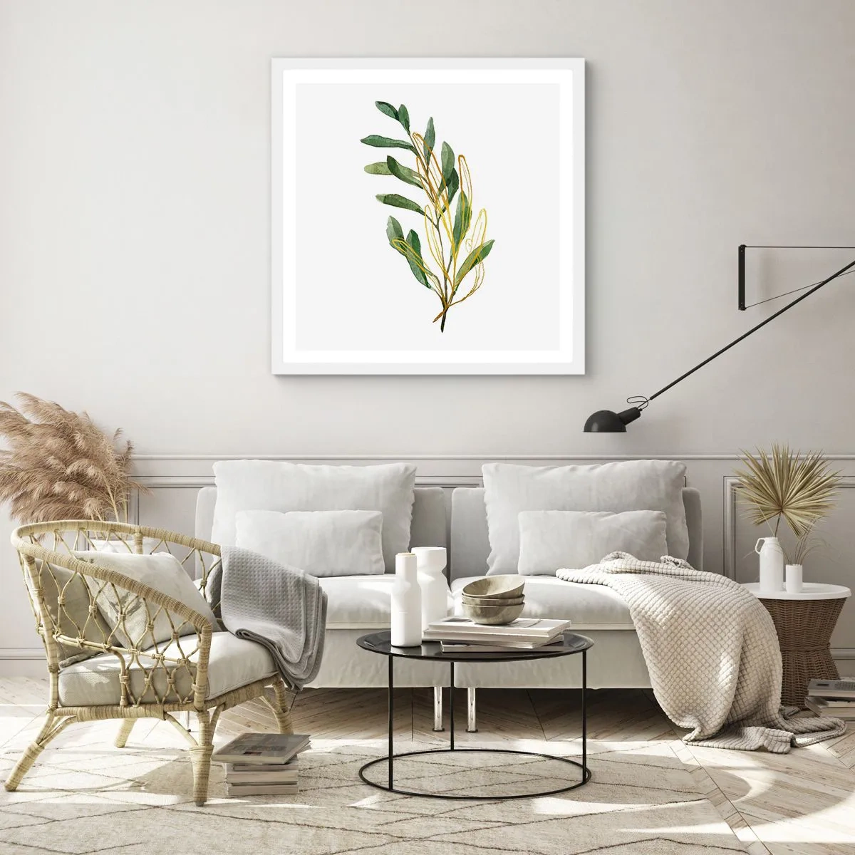 Pôster em moldura branca - Tudo que é bom - 50x50 cm