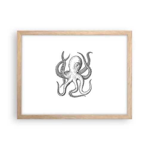 Pôster com moldura de carvalho claro - Dançando com as ondas - 40x30 cm