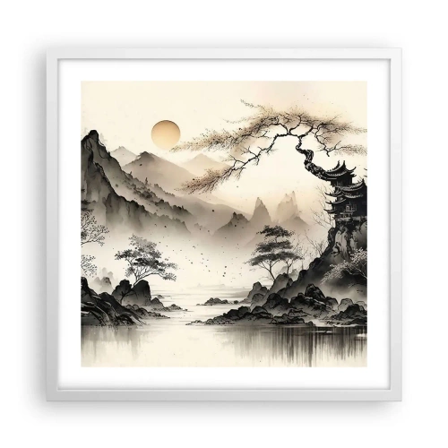 Pôster em moldura branca - O charme único do Oriente - 50x50 cm