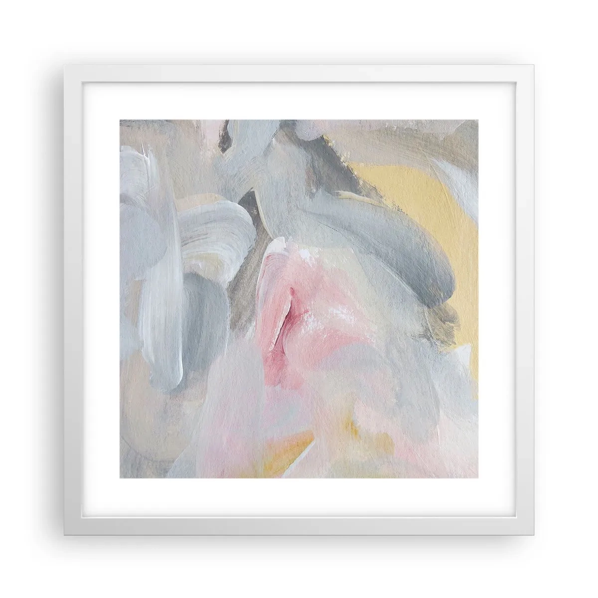 Pôster em moldura branca - Em um mundo pastel - 40x40 cm