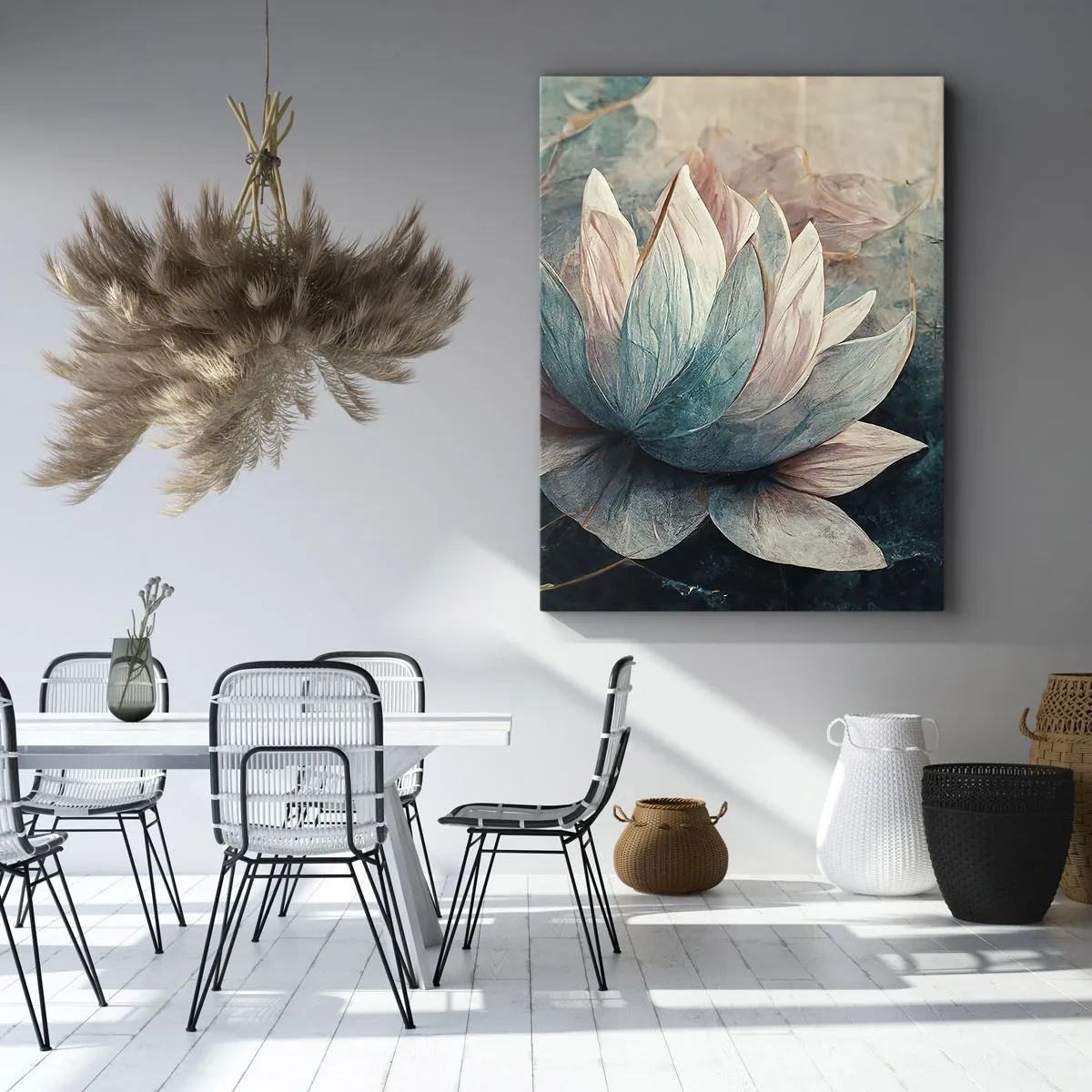 Quadro em tela - Estrelas do lago - 65x120 cm