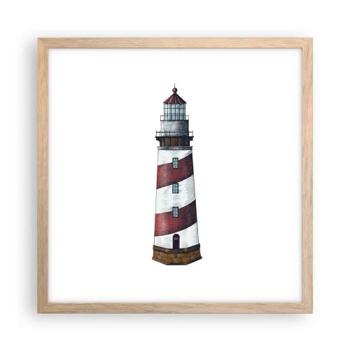Pôster com moldura de carvalho claro - Sempre em guarda - 40x40 cm