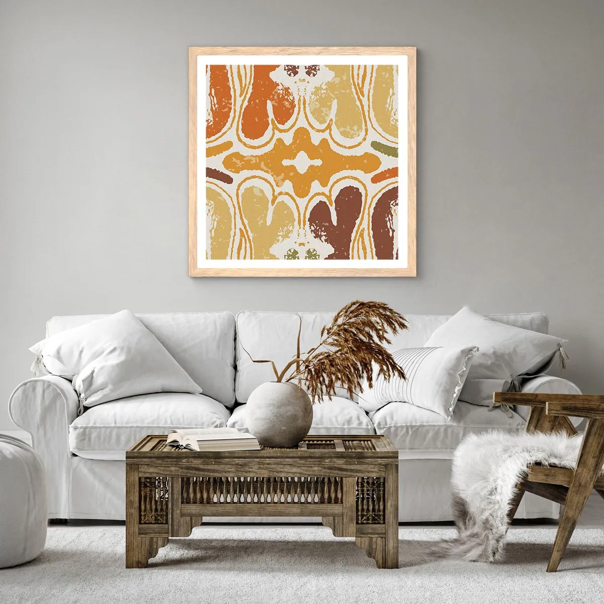 Pôster com moldura de carvalho claro - Abstração sentimental - 50x50 cm