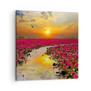 Quadro em tela - A vida secreta do lago - 50x50 cm