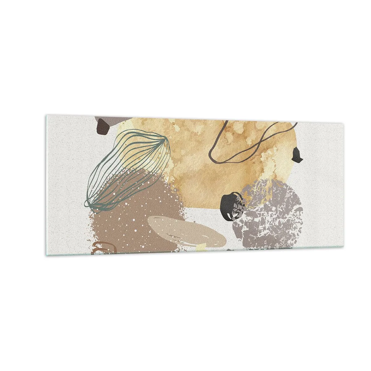 Quadro em vidro - Plumcologia aplicada - 100x40 cm