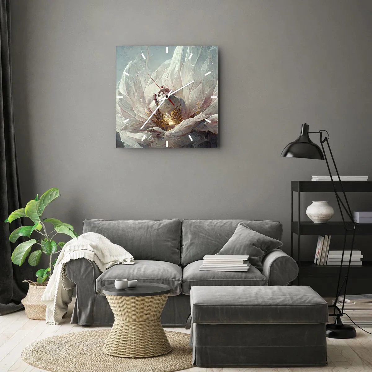 Relógio de parede - Relógio em vidro - Floresce uma vez a cada cem anos - 40x40 cm