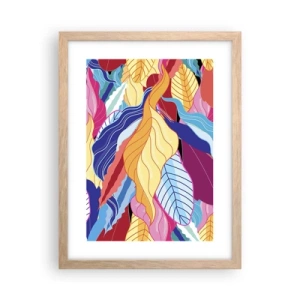 Pôster com moldura de carvalho claro - Bagunça colorida - 30x40 cm