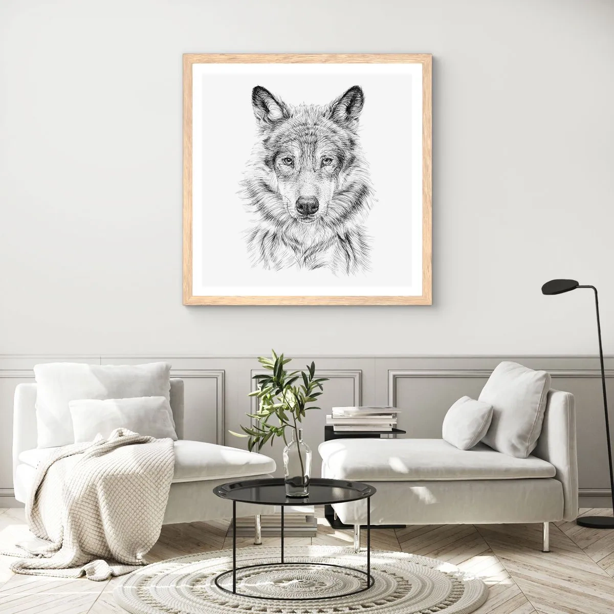 Pôster com moldura de carvalho claro - Um líder nato - 60x60 cm