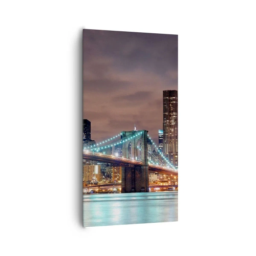 Quadro em tela - Luzes de uma cidade grande - 65x120 cm
