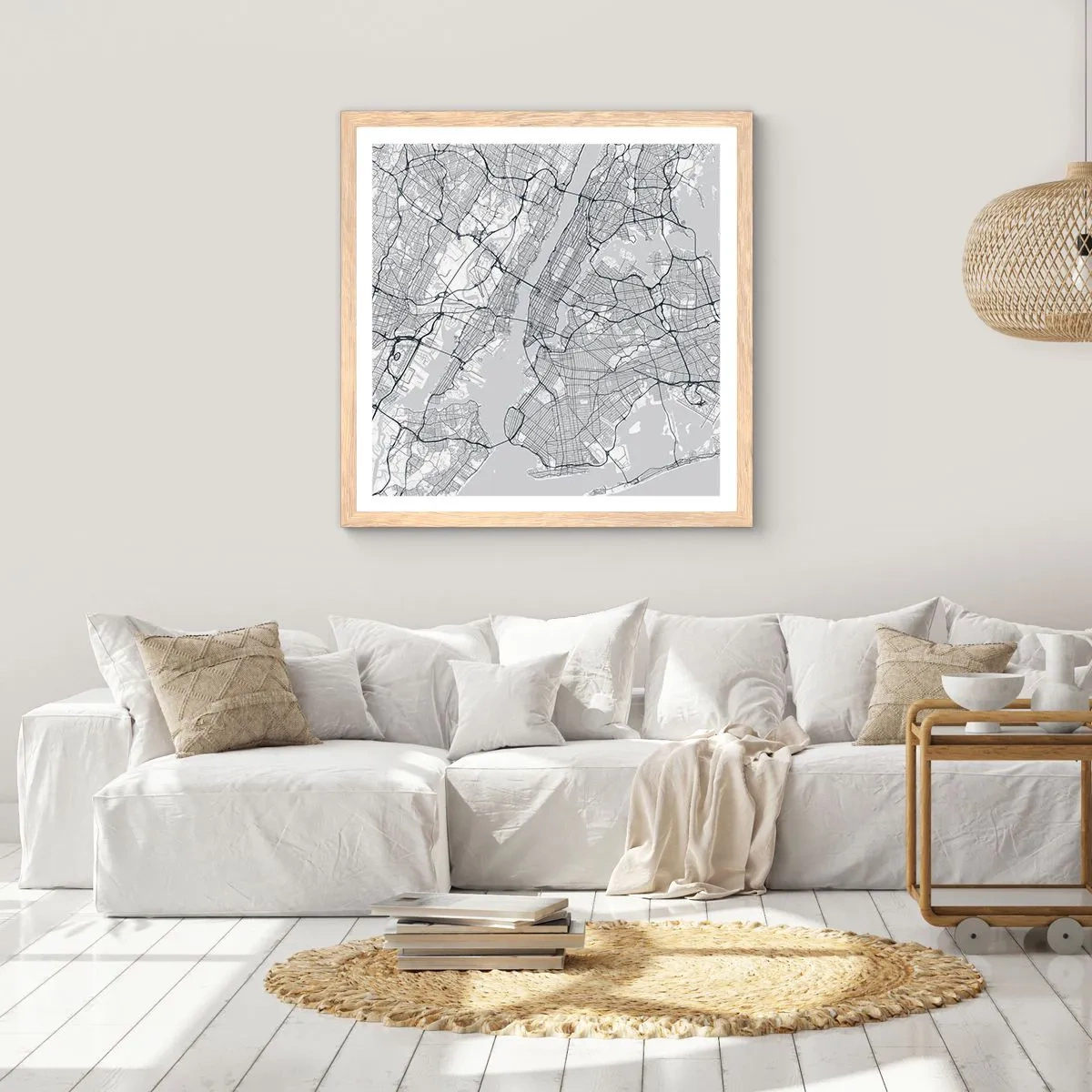 Pôster com moldura de carvalho claro - Anatomia de uma metrópole - 40x40 cm