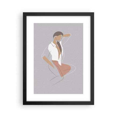 Pôster com moldura preta - O esboço do encanto - 30x40 cm