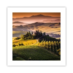 Pôster - Arcádia - Paisagem toscana - 40x40 cm