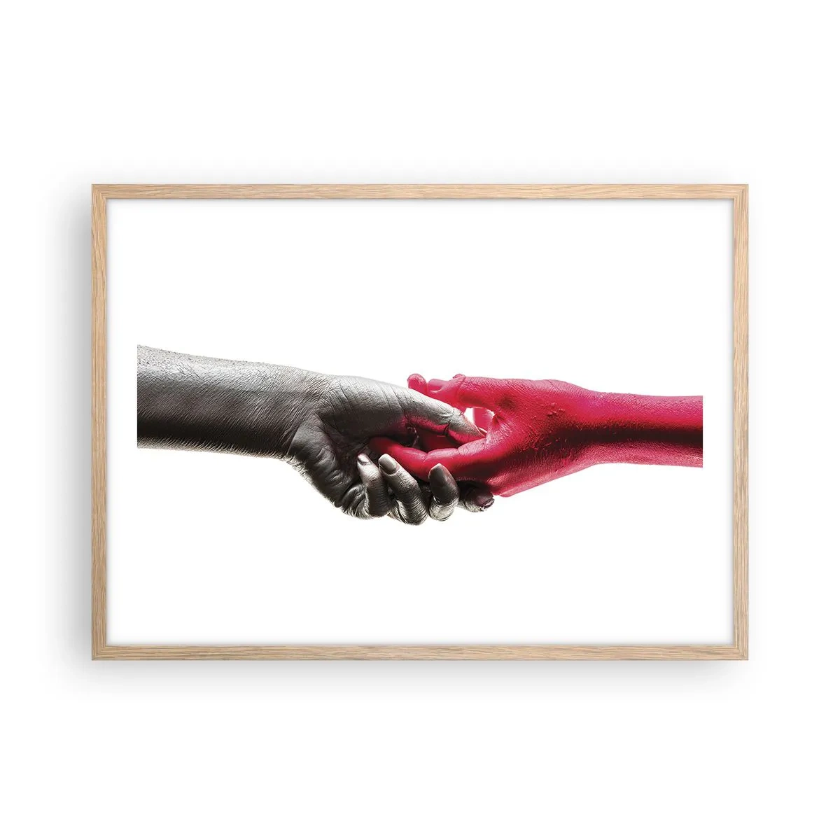 Pôster com moldura de carvalho claro - Juntos, mas diferentes - 70x50 cm