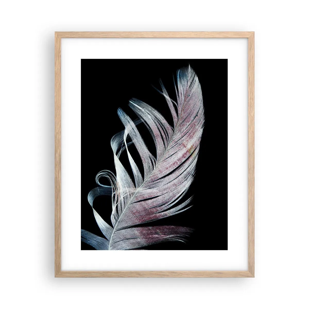 Pôster com moldura de carvalho claro - Pense no toque - 40x50 cm