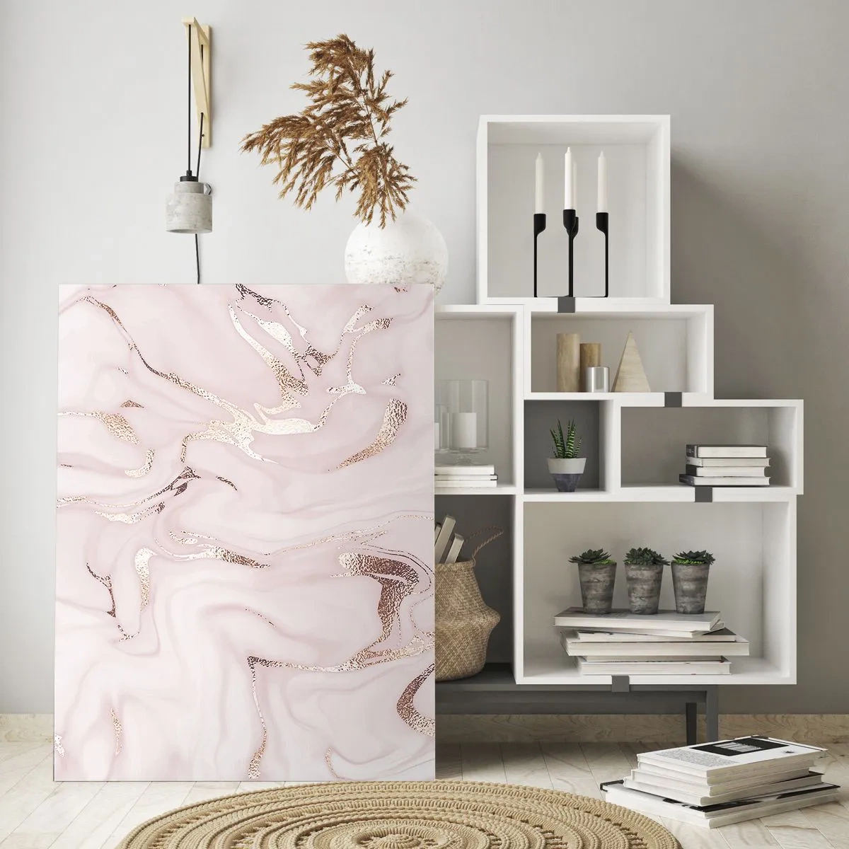 Quadro em vidro - Num lenço cor-de-rosa - 50x70 cm