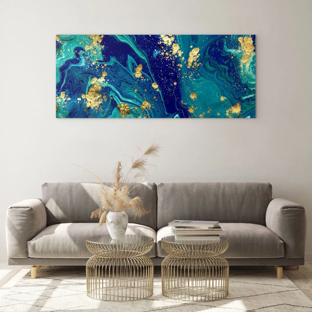 Quadro em vidro - Flocos de sol  - 100x40 cm