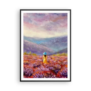 Pôster com moldura preta - No mundo da lavanda - 70x100 cm