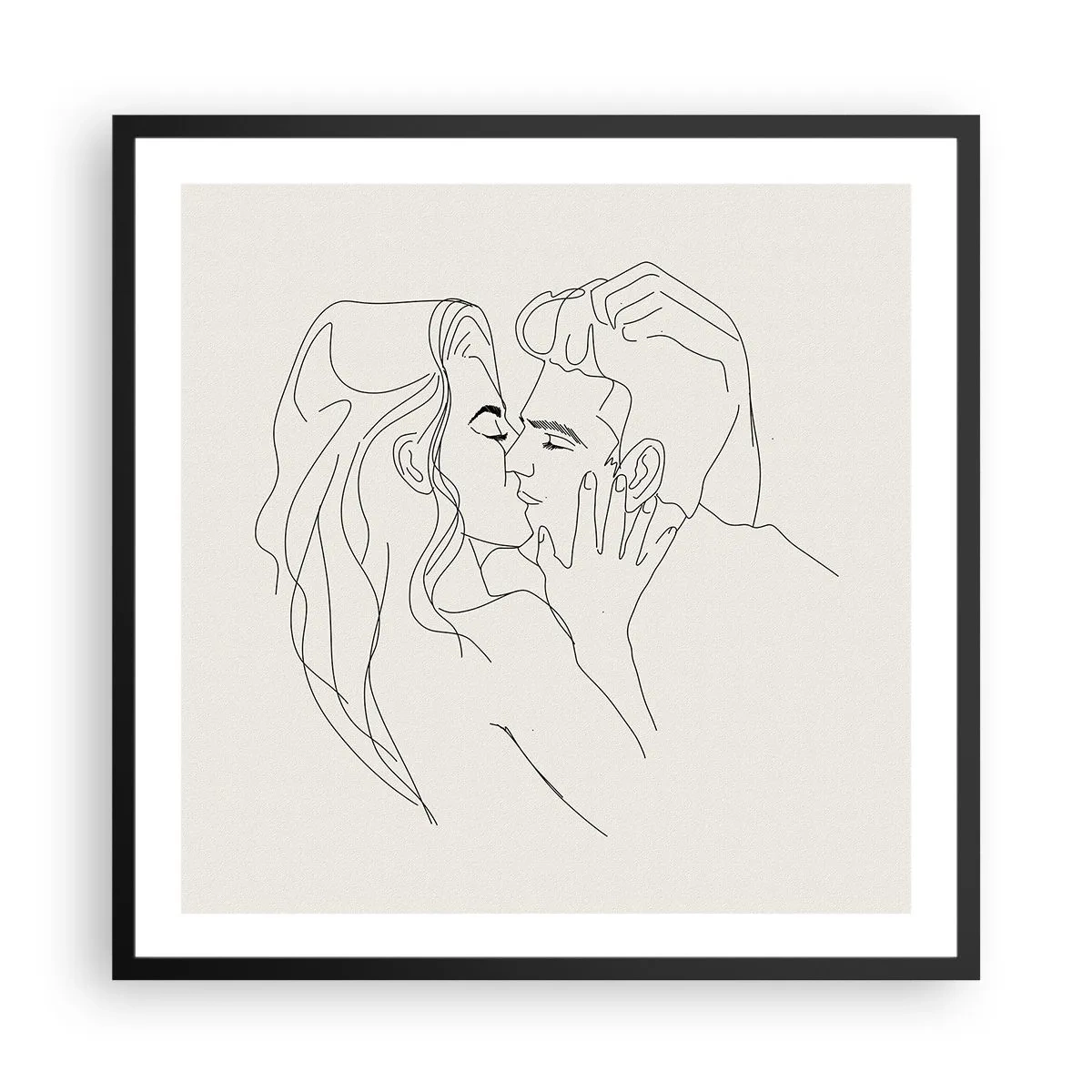 Pôster com moldura preta - Emaranhados pelo sentimento - 60x60 cm