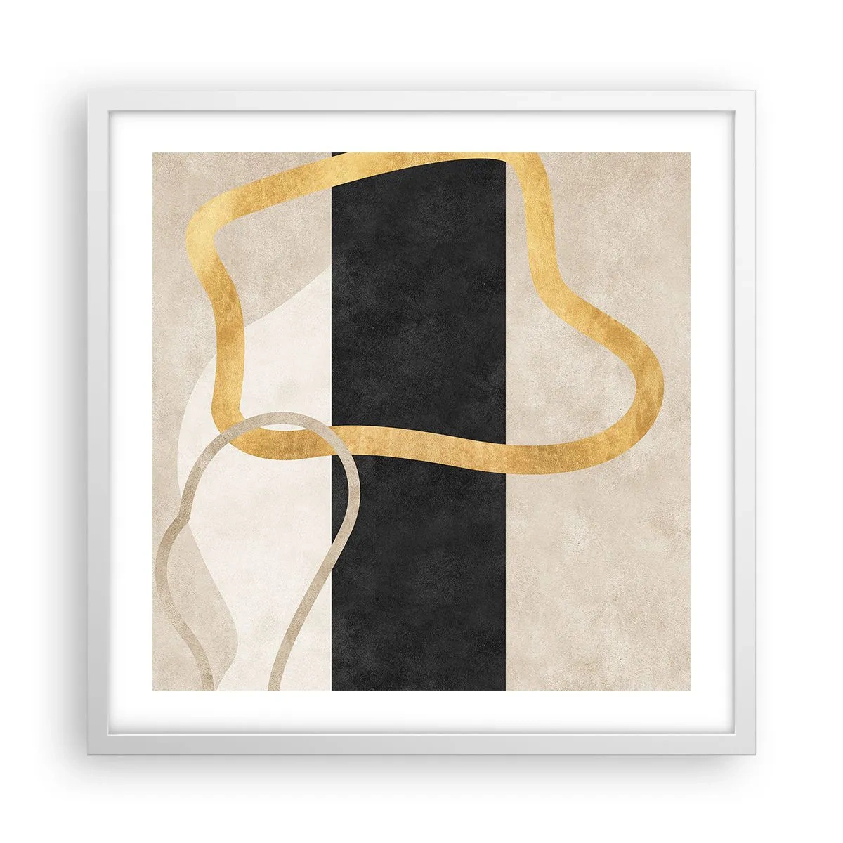 Pôster em moldura branca - Formas em loop - 50x50 cm