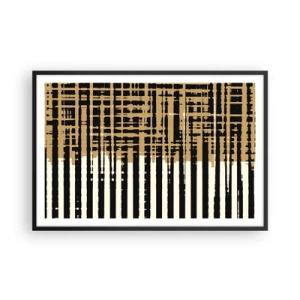 Pôster com moldura preta - Abstração arquitetónica - 91x61 cm