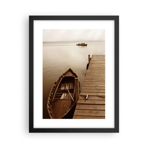 Pôster com moldura preta - Paz de espírito - 30x40 cm