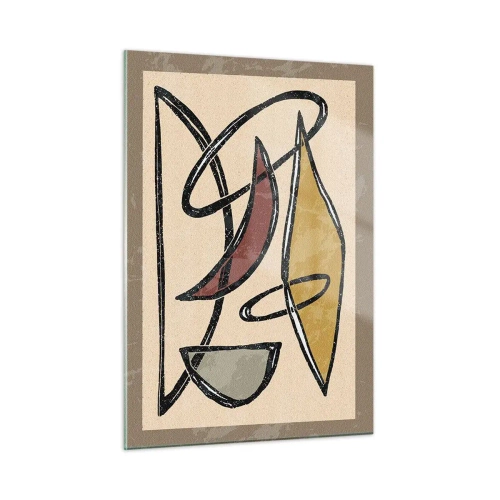 Quadro em vidro - Composição – arcos e ovais - 50x70 cm