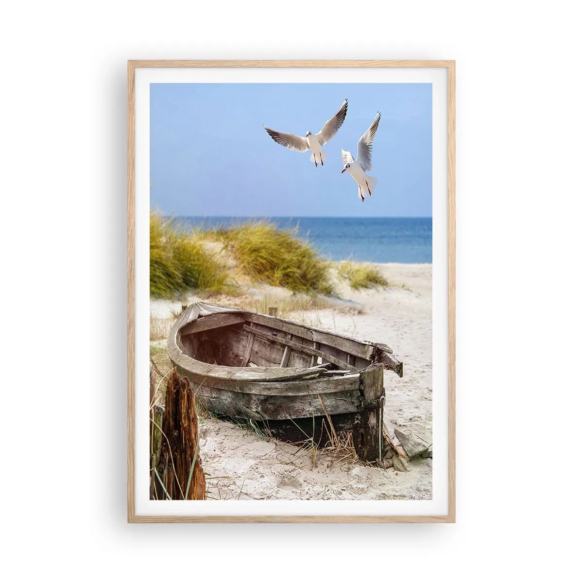 Pôster com moldura de carvalho claro - Banhado pelo vento - 70x100 cm