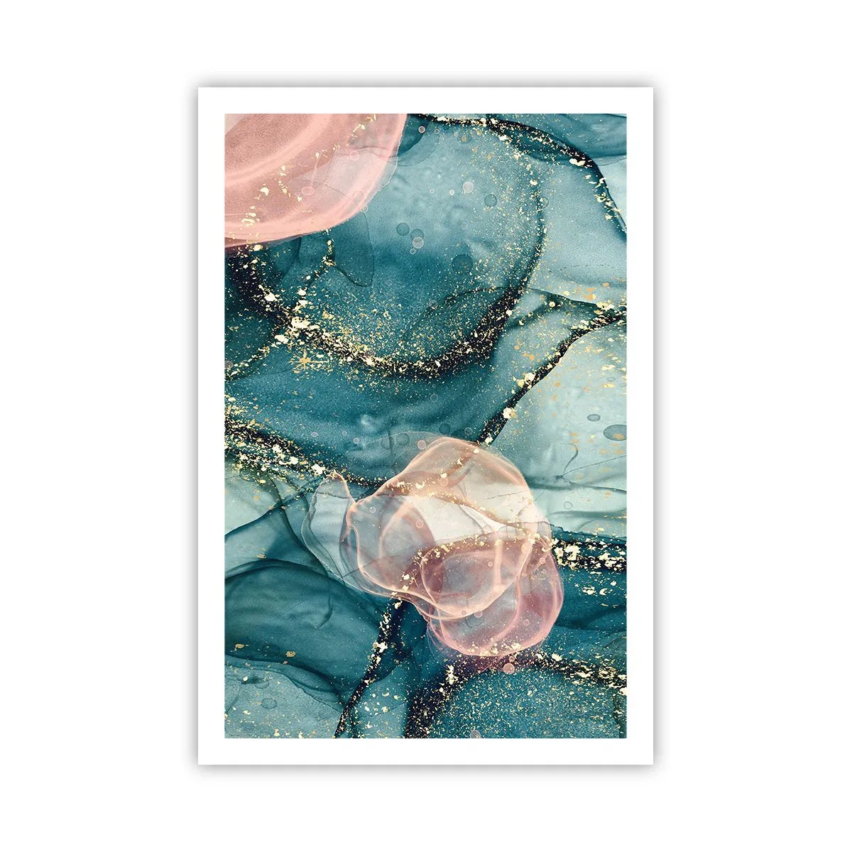Pôster - Azul seda, rosa tule - 61x91 cm