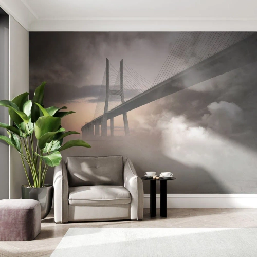 Papel de Parede Premium Sand - No rio que não existe - Paisagem, Ponte, Arquitetura - 100x70 cm