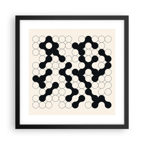 Pôster com moldura preta - Jogo chinês – variação - 40x40 cm