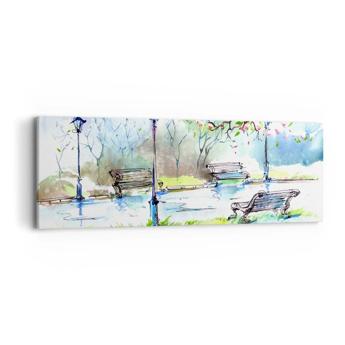 Quadro em tela - O encanto do silêncio do parque - 90x30 cm