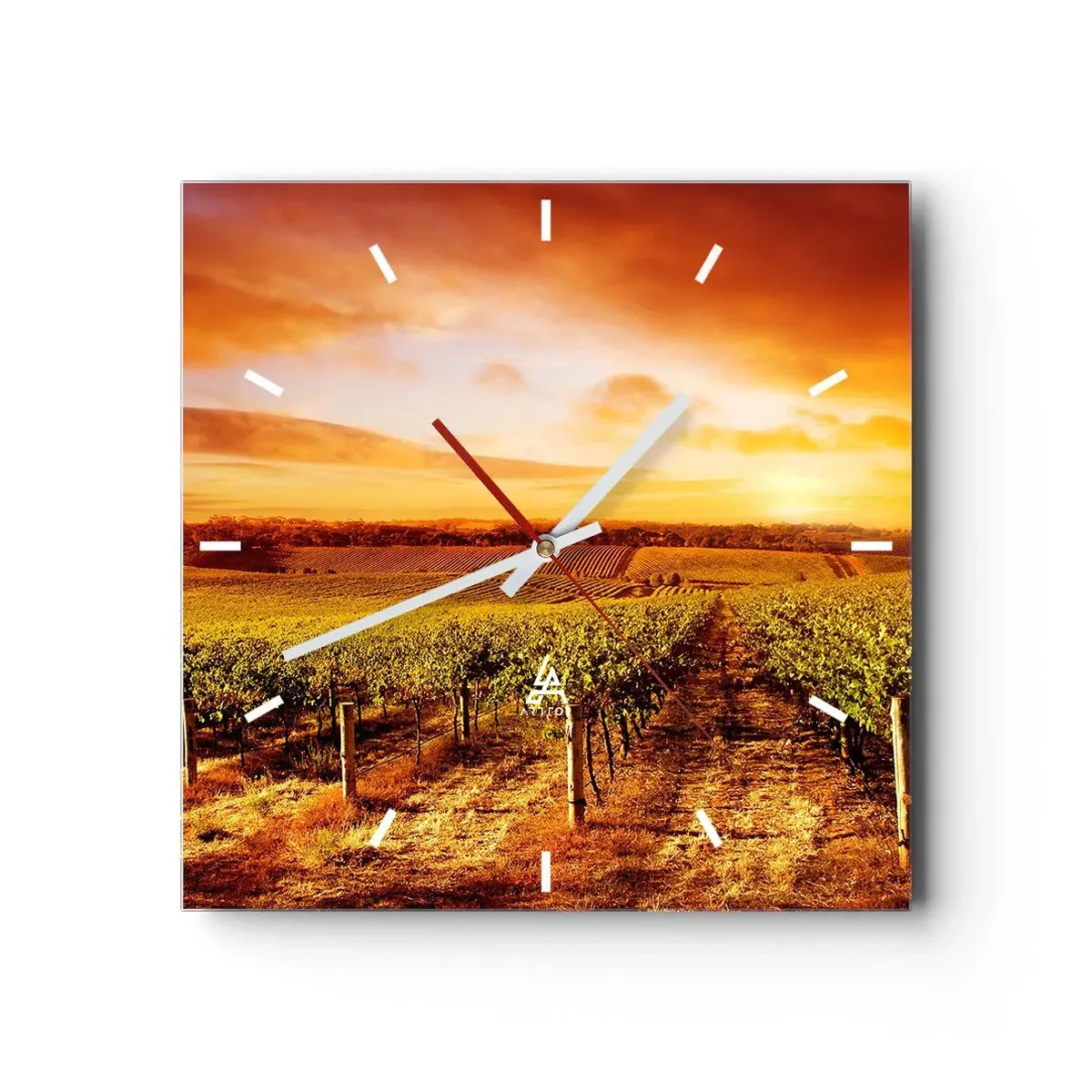 Relógio de parede - Relógio em vidro - Delicadamente frutado com um toque de sol - 40x40 cm