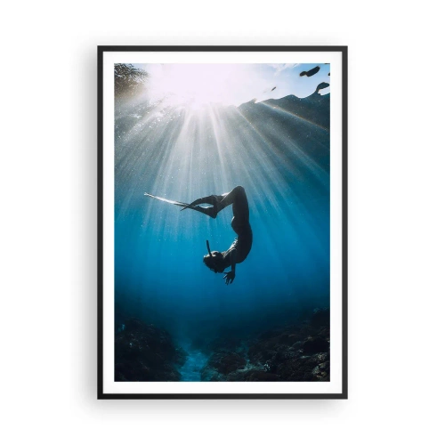Pôster com moldura preta - Dança subaquática - 70x100 cm
