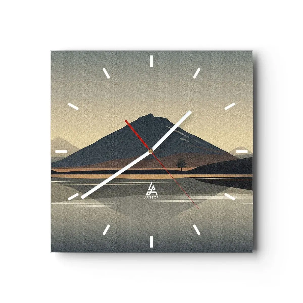 Relógio de parede - Relógio em vidro - Reflexo de espelho - 40x40 cm