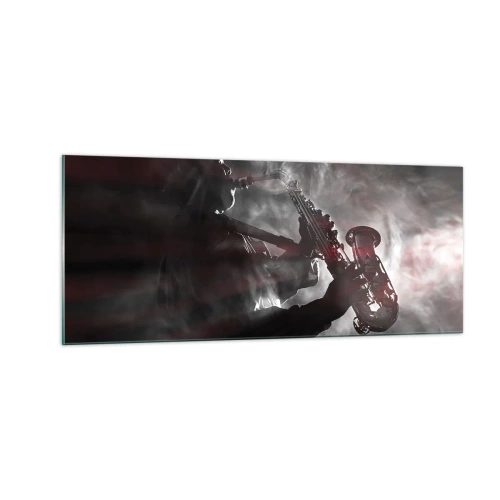 Quadro em vidro - Nos fumos do jazz - 100x40 cm